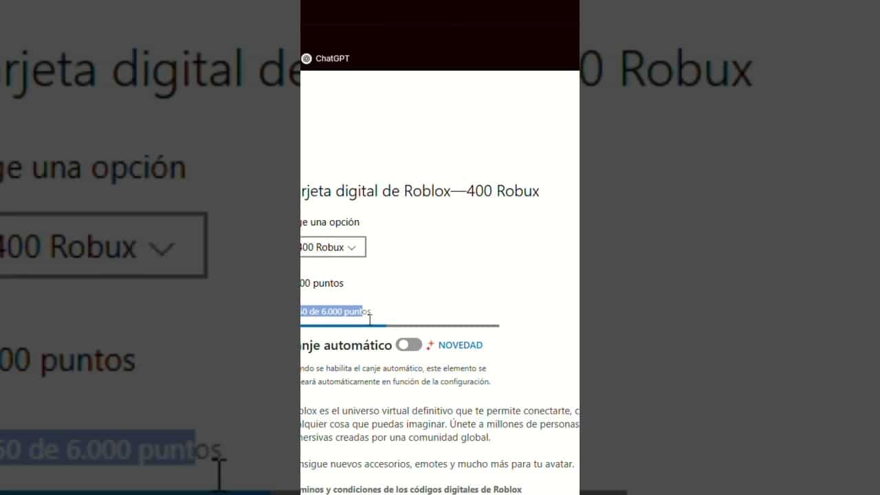 Cómo canjear puntos Microsoft por Robux